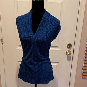 Vince Camuto Cobalt Blue V‑Neck Blouse